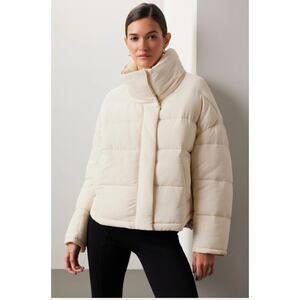 OOFwear Coat Women 46 Large White Puffer Zip Front Insulated Oversized High Neck